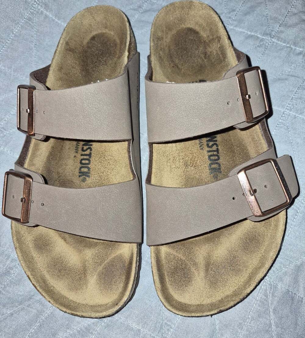 Birkenstock Arizona Two-Strap Sandals Stone Size 40